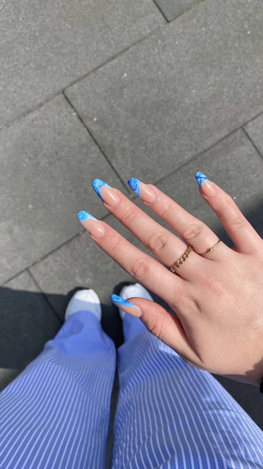 Blauwe French tips
